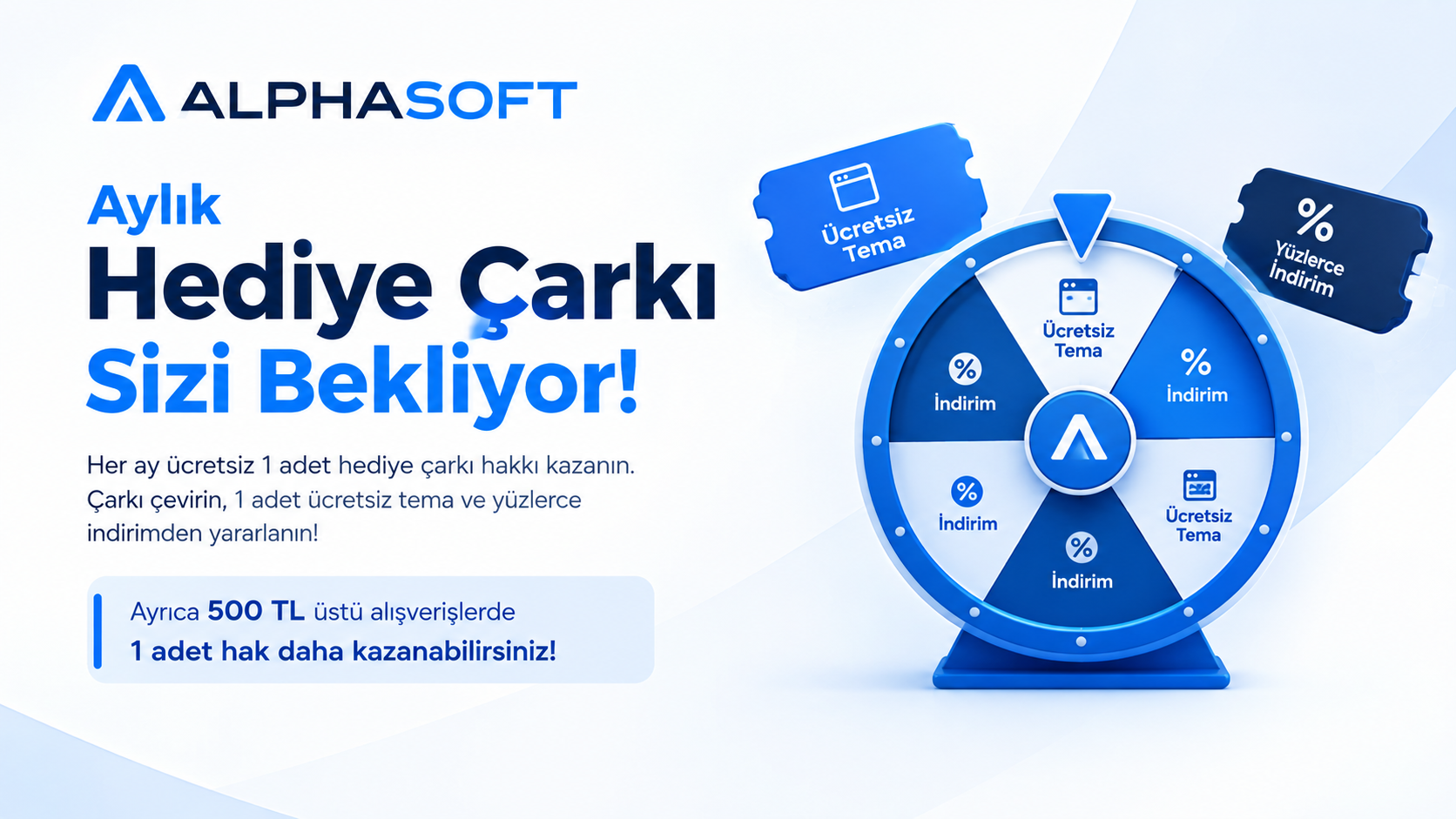 Aylık Hediye Çarkı Alphasoft’ta! 🎁